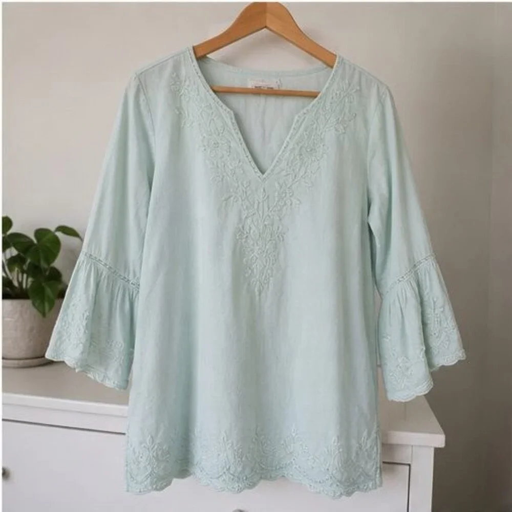 Navy Pleated Blouse